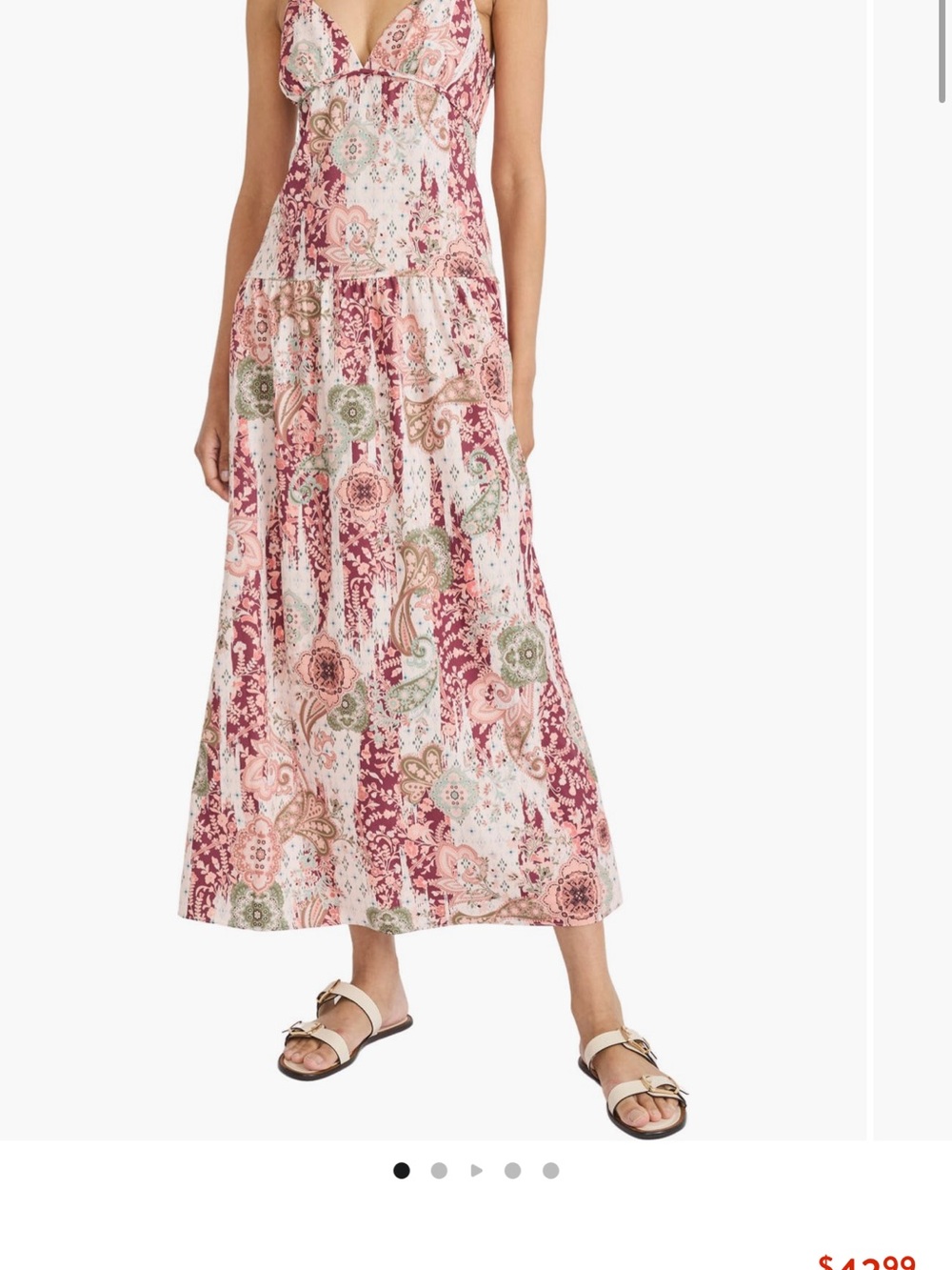 Bohemian Paisley Maxi Skirt in Pink Mix